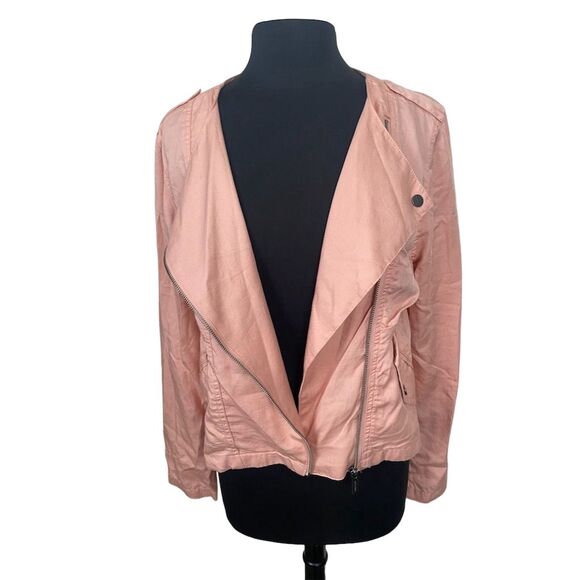 Sanctuary Anthropologie Moto Jacket Size L Blush Pink Zip Casual NWT 2011 - Picture 5 of 13